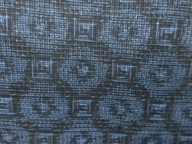 JAPANESE KIMONO / ANTIQUE KIMONO / DORO OSHIMA TSUMUGI / WOVEN SHOKKOMON PATTERN
